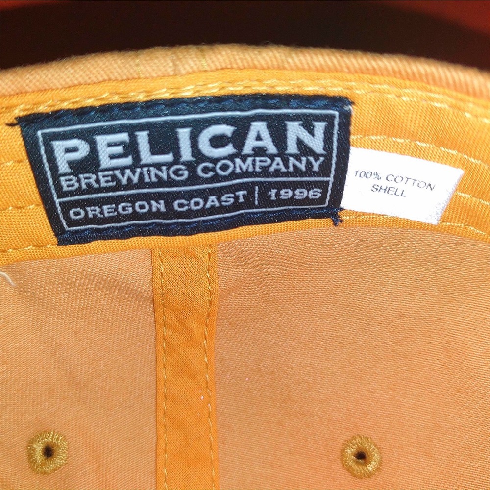 Pelican Brewing Co. Oregon Mustard Yellow Cotton Strapback Cap Baseball Hat NWOT - Picture 8 of 8